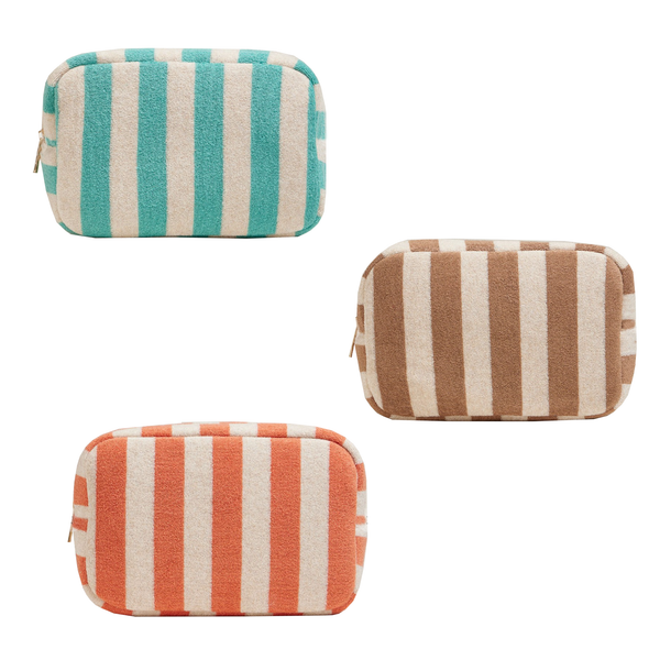 Customized Striped Cabana Striped Terry Cosmetic Travel Bag