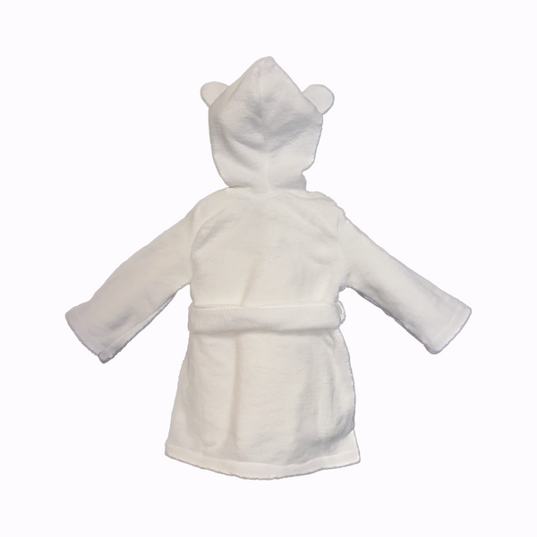 Personalized White Embroidered Baby Robe