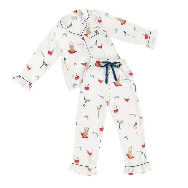 Christmas Cocktail Satin Pajamas