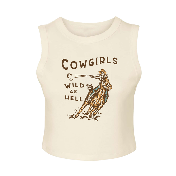 Cowgirls Wild As Hell Crop Tank