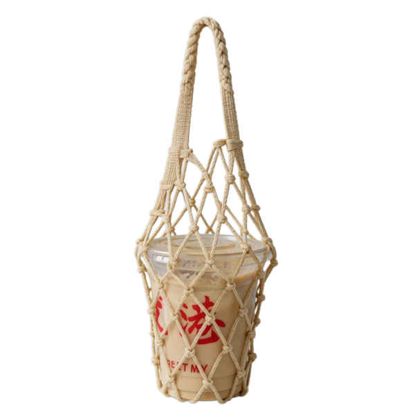 Portable Nylon Candy-Color Net Cup Holder Bag