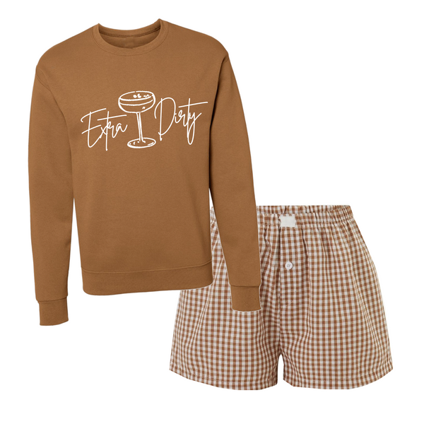 Extra Dirty Espresso Martini Sweatshirt Boxer Set