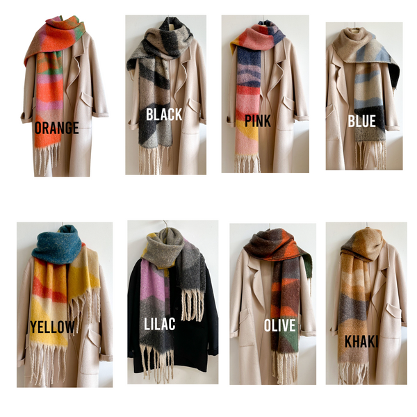 Super Oversized Soft Chunky Tassled Oblong Scarf