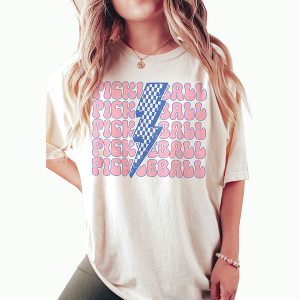 Pickleball Retro Lightning Oversized Tee