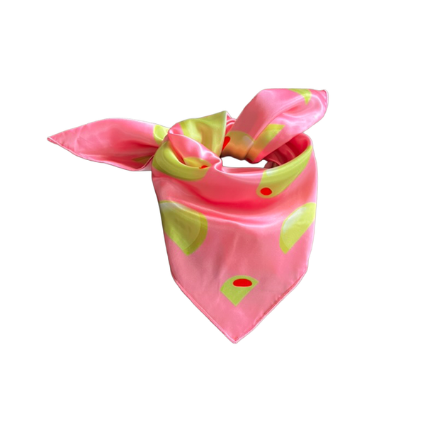 Pink Satin Olive Square Scarf