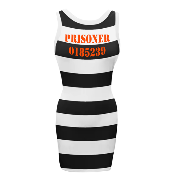Womens Sexy Prisoner Striped Dress