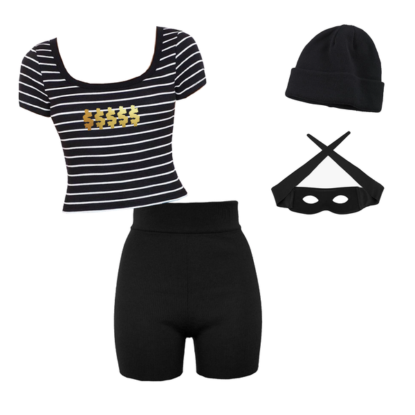 Womens Sexy Robber Costume Set