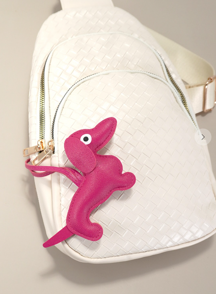 Dog Faux Leather Bag Charm