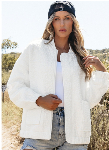 Oversized White Varsity Jacket