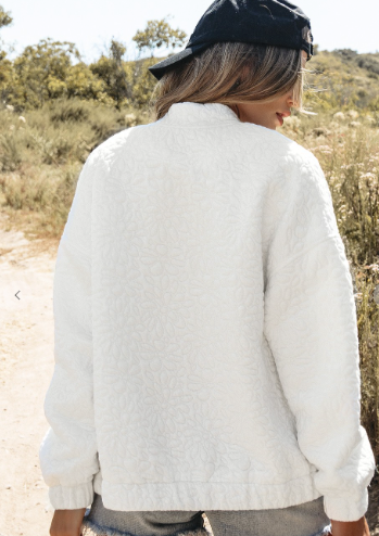 Oversized White Varsity Jacket