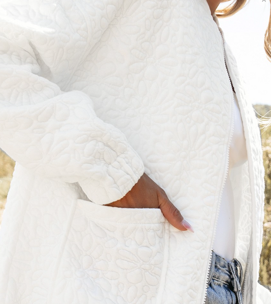 Oversized White Varsity Jacket