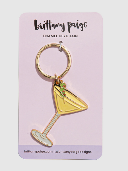 Martini Enamel Keychain