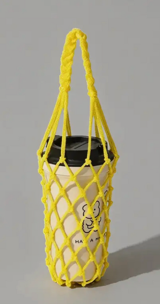 Portable Nylon Candy-Color Net Cup Holder Bag