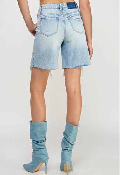 Personalized Denim Bermuda Distressed Shorts