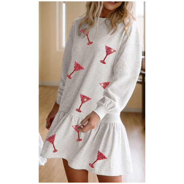 Martini Sequin Ruffle Mini Dress