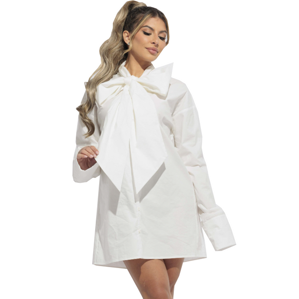 Large Bow Shirt Dress