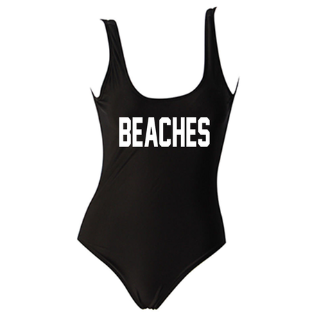 Beach Please Black One Piece Swimsuit
