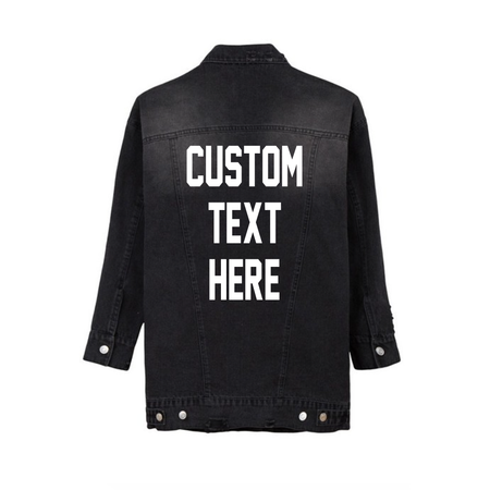 Custom Text Mens Black Bomber Jacket