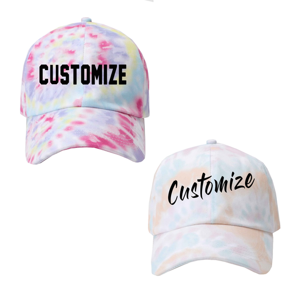 Custom Text Tie Dye Dad Hat