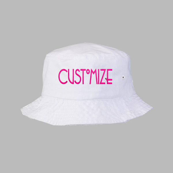 Custom White Bucket Hat