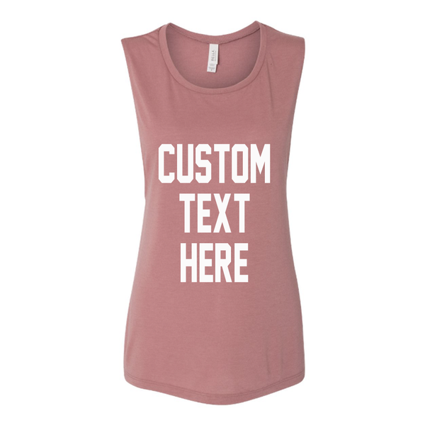 Custom Text Mauve Muscle Tank Top