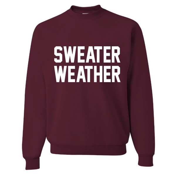 Sweater Weather Maroon Fleece Unisex Pullover Sweatshirt