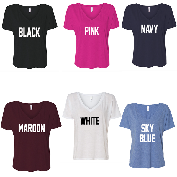 Custom Text V-Neck T-Shirt