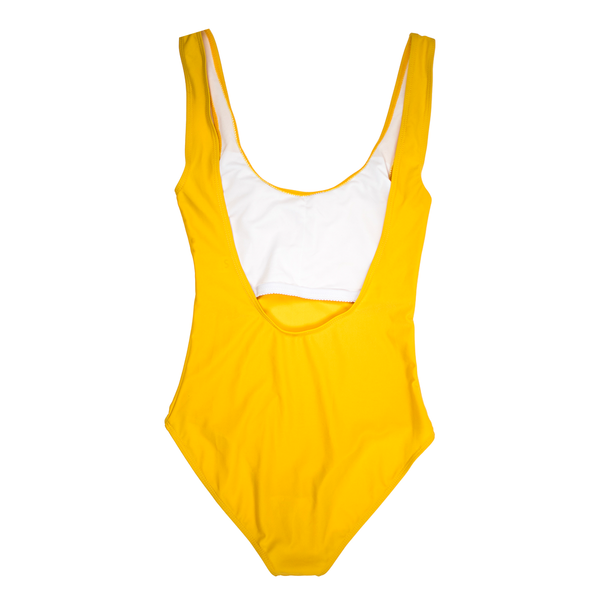 Custom Text Yellow One Piece Swimsuit