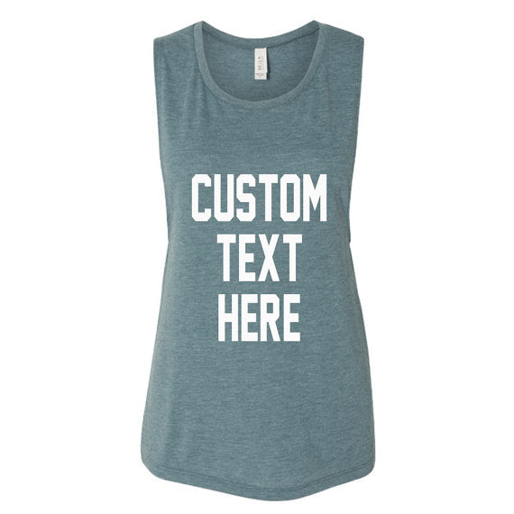 Denim Blue Flowy Muscle Tank Top