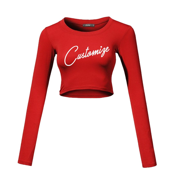 Customized Long Sleeve Crop Shirt