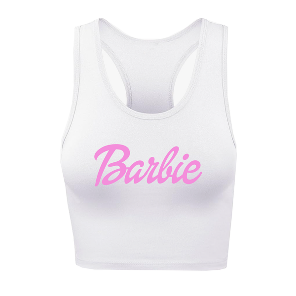 Barbie White Racerback Tank Top