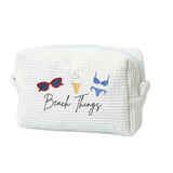 Beach Things Waffle Cosmetic Bag Pouch