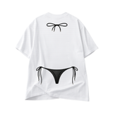 Personalized Oversized Black Shiny Bikini T-Shirt