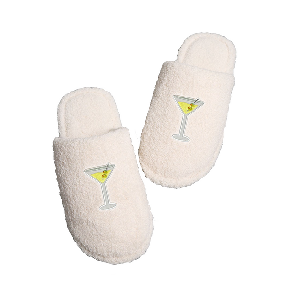 Martini Patch Sherpa Slippers