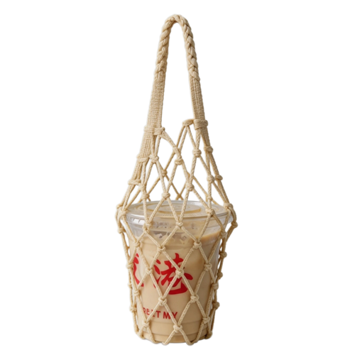 Portable Nylon Candy-Color Net Cup Holder Bag