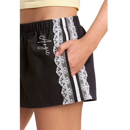 Festive Wreath Print Bow Satin Pajama Set