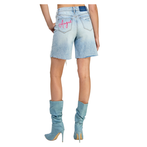 Personalized Denim Bermuda Distressed Shorts