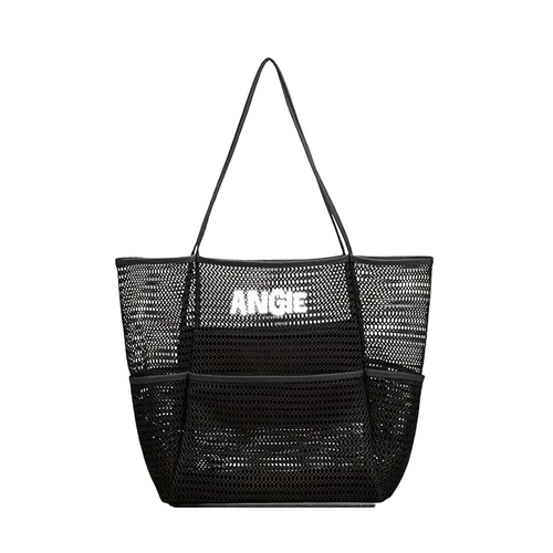 Personalized Embroidered Mesh Beach Tote Bag