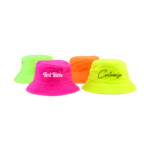 Personalized Neon Bucket Hats