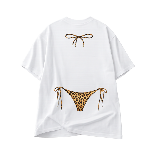 Personalized Oversized Leopard Bikini T-Shirt