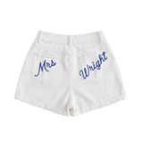 Personalized Mrs White Denim Shorts