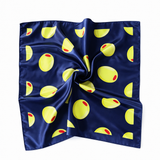 Navy Satin Olive Square Scarf