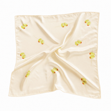 Cream Satin Olive Toothpick Square Scarf