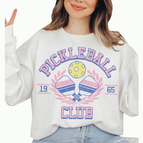 Pickleball Club White Oversized Sweatshirt
