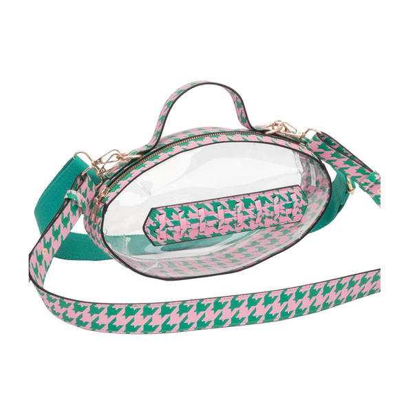 Houndstooth Clear Crossbody Bag | Football Game Day Stadium Purse