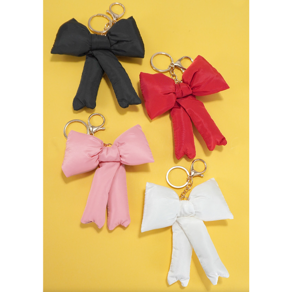 Puff Bow Bag Charm Keychain