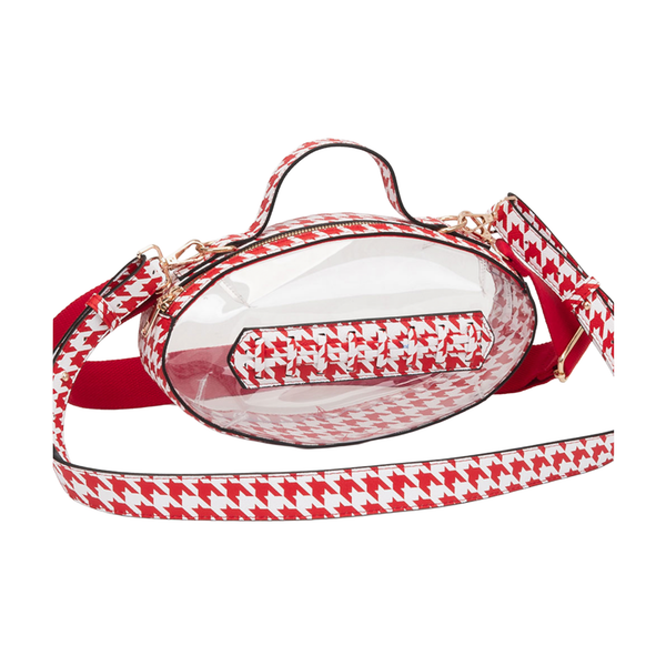 Houndstooth Clear Crossbody Bag | Football Game Day Stadium Purse