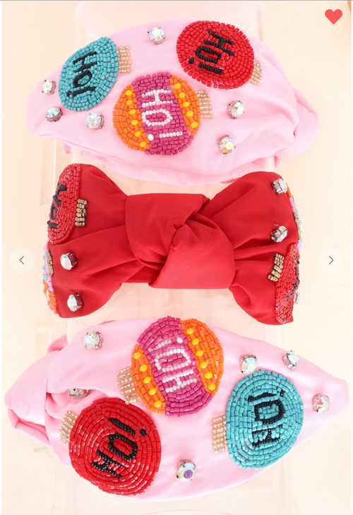 Christmas Beaded Bow Headbands