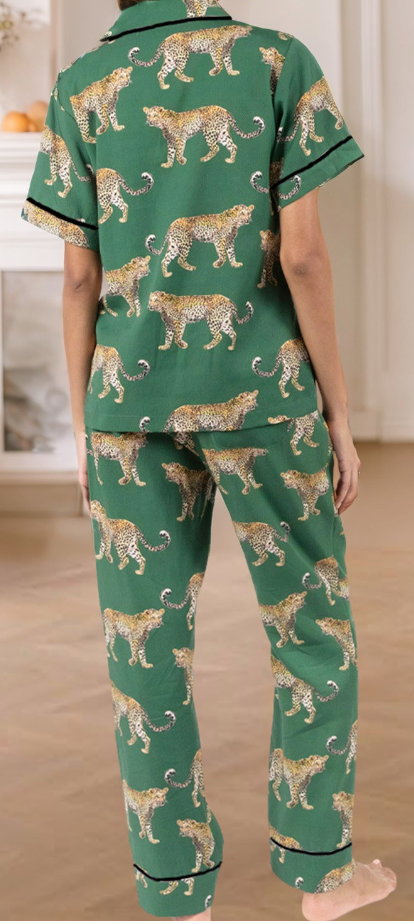 Green Cheetah Pajamas