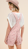 Floral Print Pink Shortalls